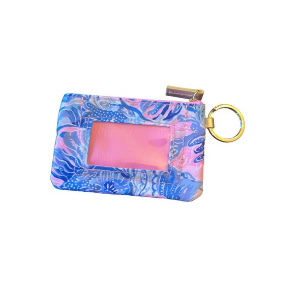 Lilly Pulitzer ID Coin Pouch Wallet Card Holder With Key Ring - Picture 2 of 4